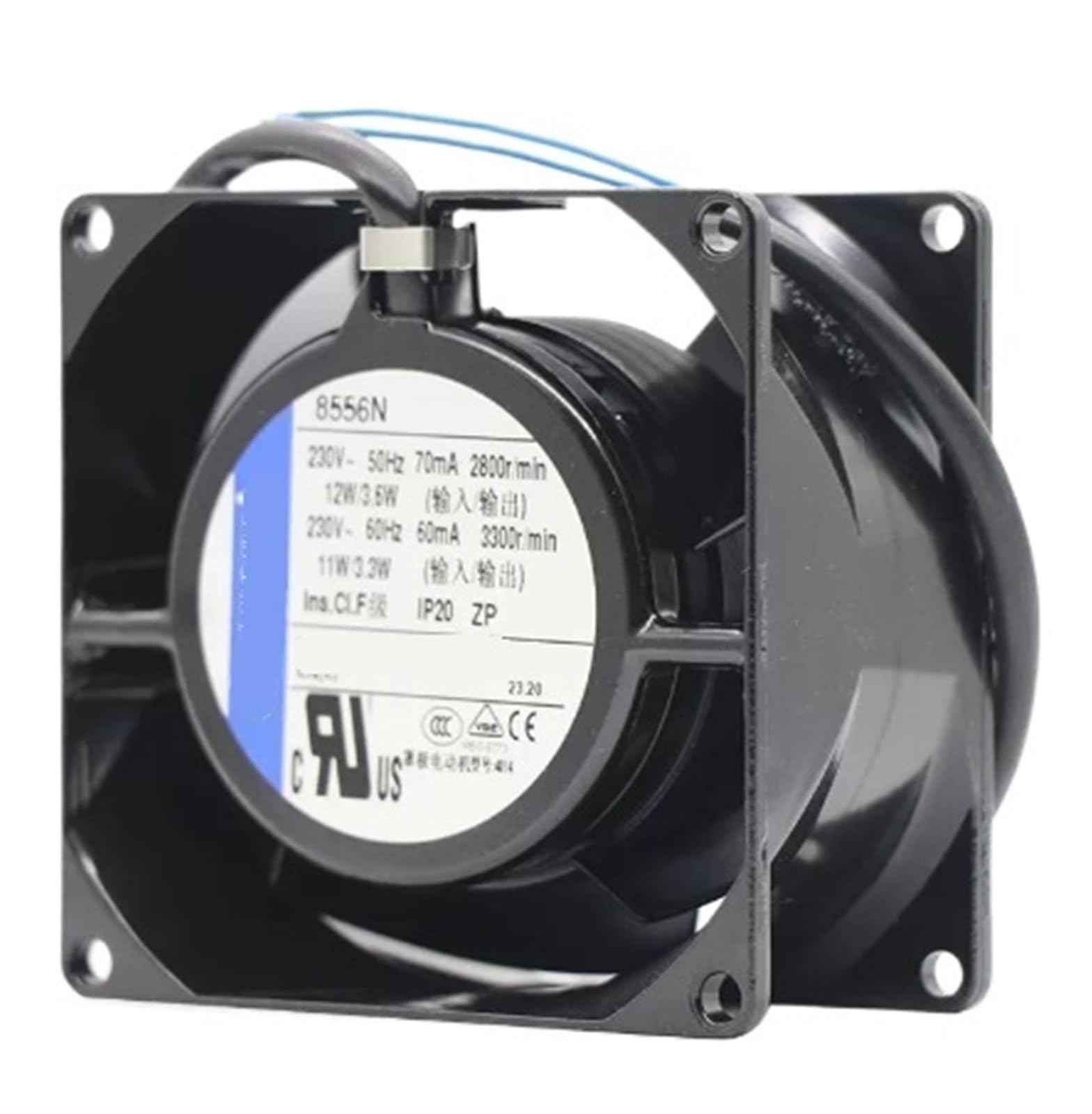TYBVJSFJK 8556N 230V 50/60Hz 0.07/0.06A 12/11W 2800/3300r/min 48Pa Fan