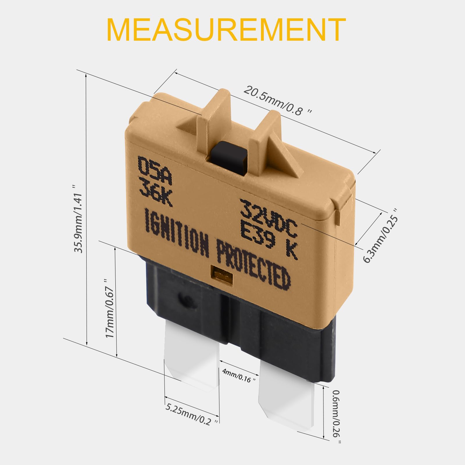 GLOSO E39 ATO ATC manual reset circuit breaker(25A,3PACK), White - Image 2