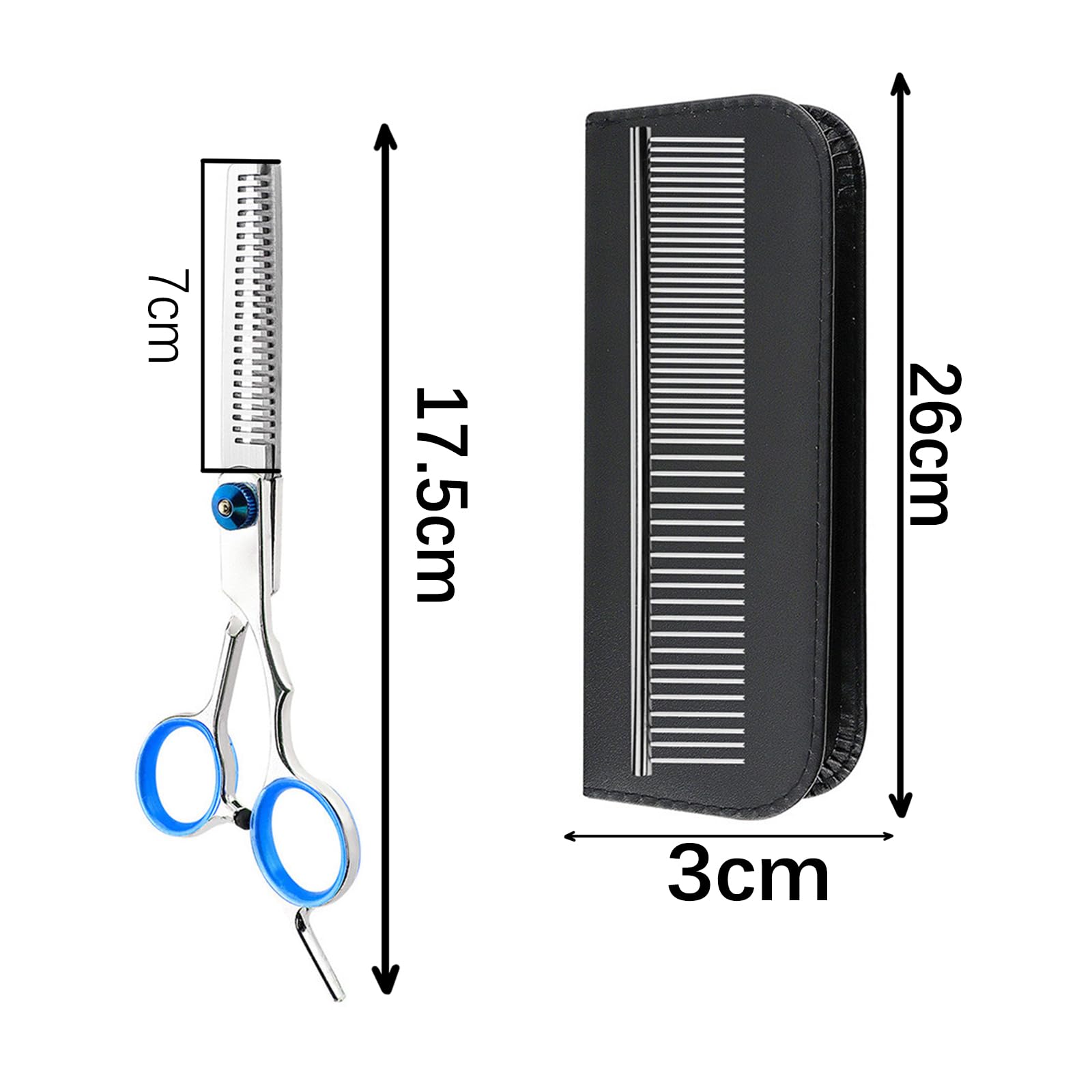 Jimkply Haustierfriseur-Set, Enthält 1 Kamm, 1 Tuch, 1 Ausdünnschere, 1 Gerade Schere, 2 Gebogene Scheren, Haustierhaarpflege, für langes Haar, kurzes Haar, Hunde, Katzen, Kaninchen
