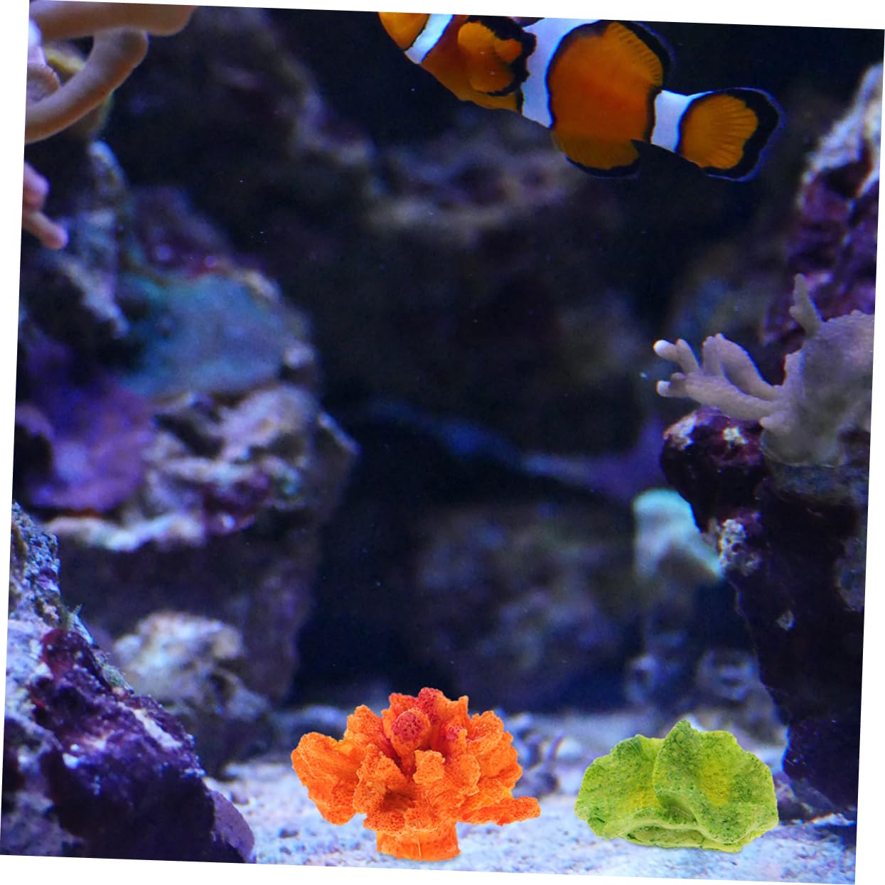 YARNOW 4 Ensembles Mini Fleur De Décoration Aquarium Résine Décor Aquarium Filtre Fausses Plantes Coralliennes Plante Artificielle Résistante À l'usure Broyé 5 Pièces * 4
