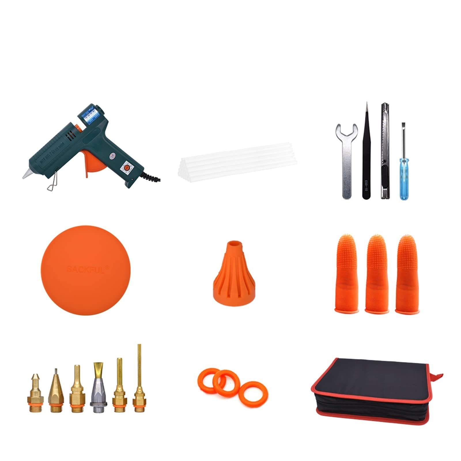 150W pistolet do klejenia na gorąco Regulacja temperatury 140~220 stopni Celsjusza Wymienna dysza Użyj 11mm kleju w sztyfcie do domu DIY, prezentów świątecznych, rękodzieła do tworzenia(SET-8)