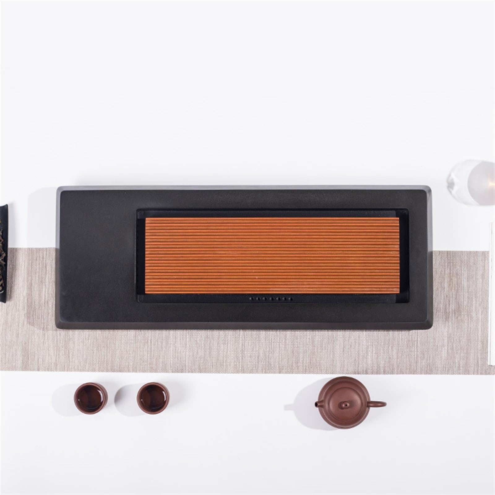 Mesa de Té Bandeja de Te Bandeja de té de baquelita, Bandeja de té de ebonita, Uso doméstico, Juego de té Simple, Mesa de Drenaje, Mesa de té pequeña Bandejas para Servir Comida