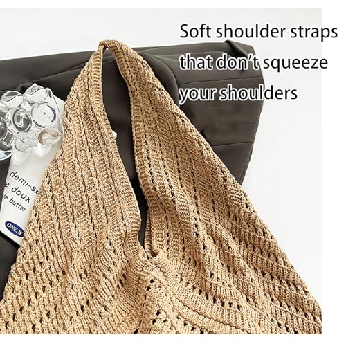 Bolso tejido de crochet para playa para mujer miniatura 4
