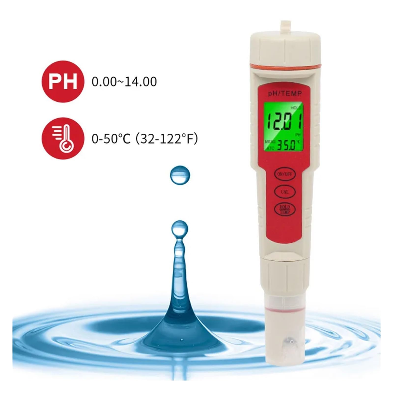 2/3/4/5/7 W 1 Miernik PH TDS EC ORP Zasolenie SG Narzędzie Do Pomiaru Temperatury Z Podświetleniem Cyfrowy Monitor Jakości Wody Tester Do Akwarium DokłAdny Pomiar(4 in 1)