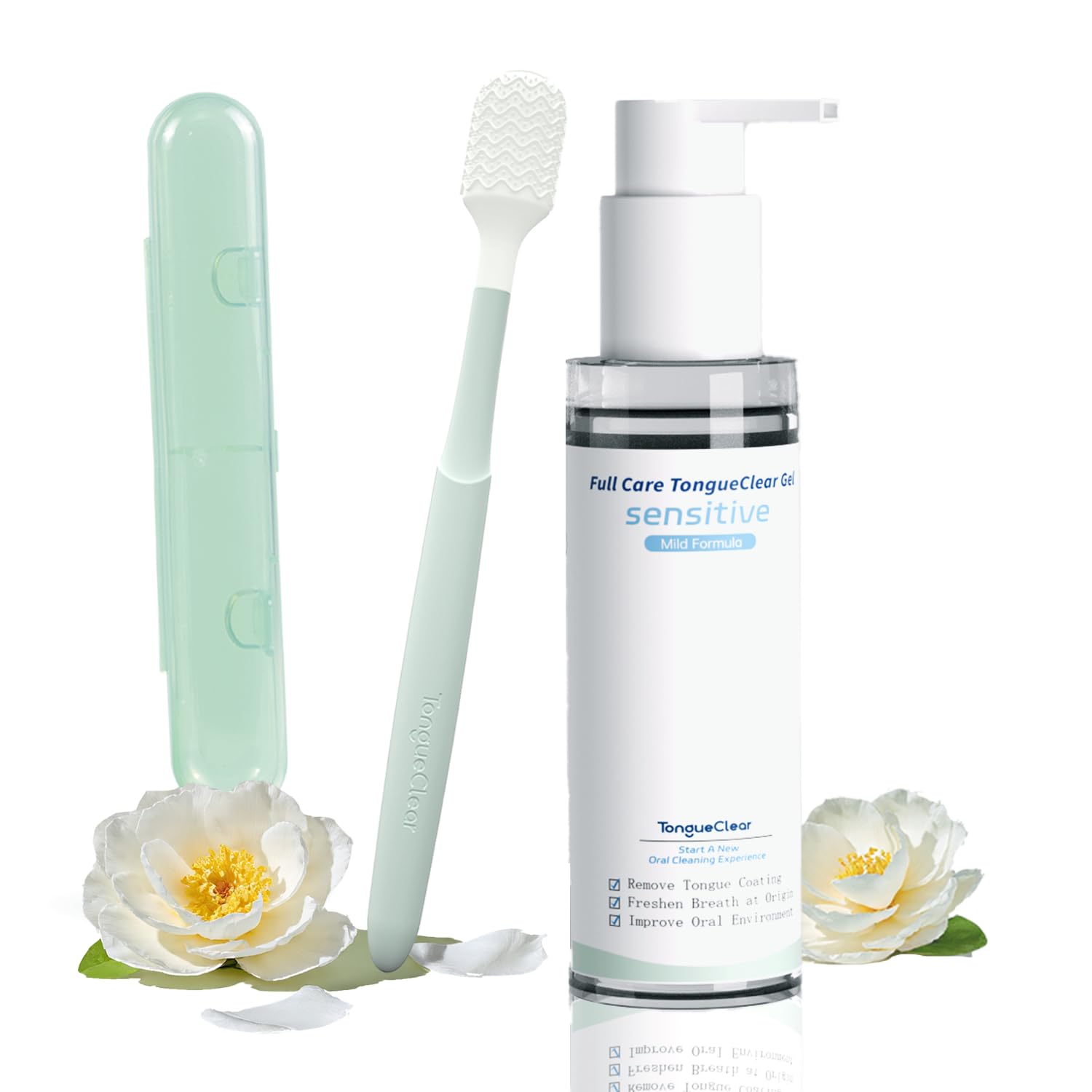 Mundschleimhautreiniger & Gel Kit | Silikon Mundreiniger mit Airbag | Mundgeruch Eliminator | Für Empfindliche (1 Stück)