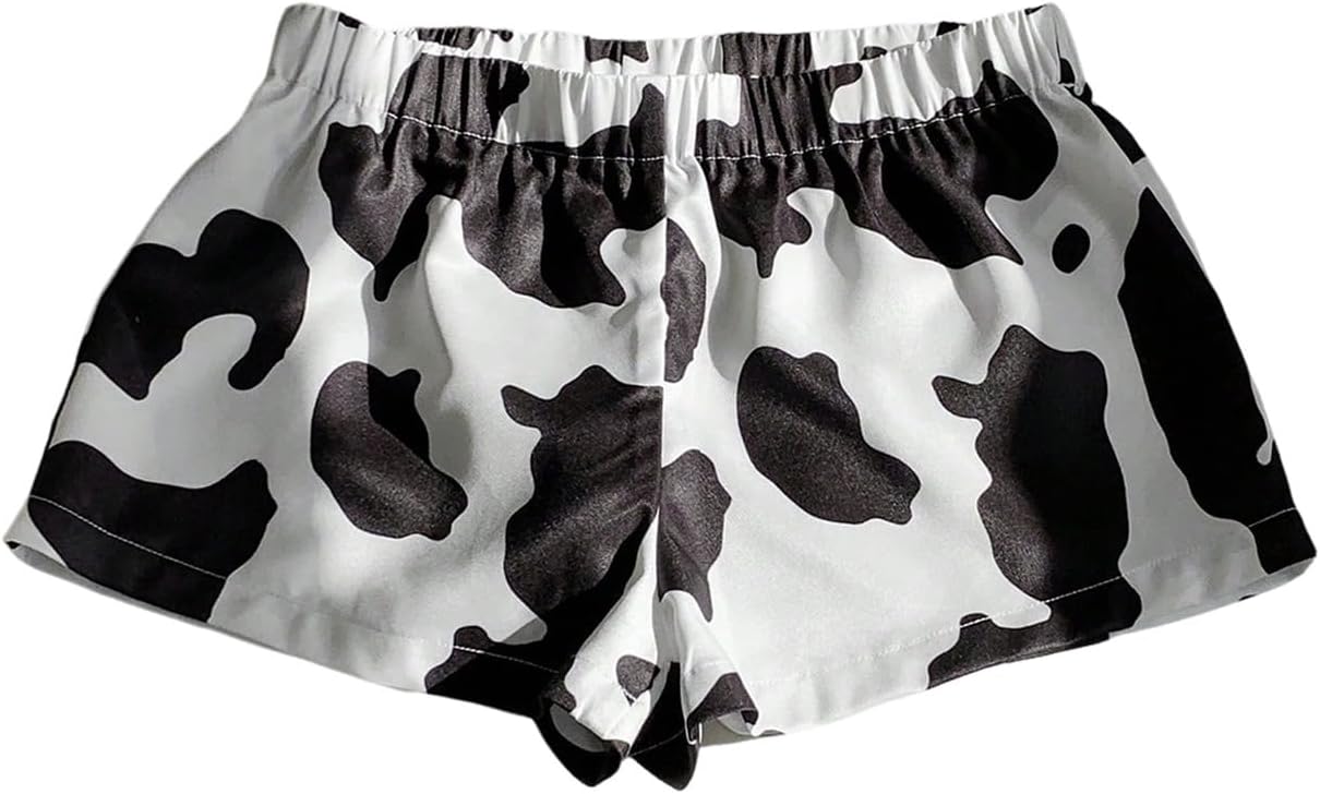 SOLY HUX Women's Plaid Pajama Shorts Elastic Low Rise Y2k Casual Summer Sleep Pj Lounge Shorts
