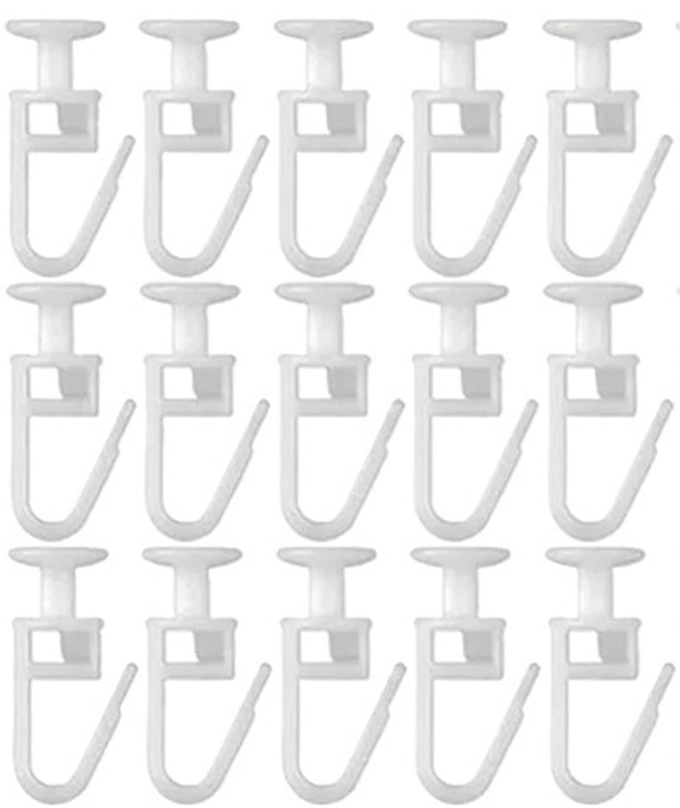 Xinglongs Curtain Track Rollers 100/200pcs Portable Rail Ceiling Gliders Sets Bathroom Bedroom Plastic Lockable Folding Hanging Hook For Window Shower Curtain Tracks(100PCS)