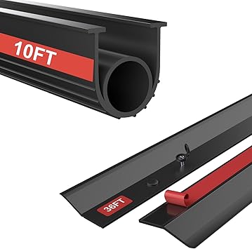 10FT & 36FT Garage Door Seal Kit - Bottom, Top and Sides Weather Stripping Replacement to Block Rodents Drafts Rain Dust | Easy DIY Installation for Home & Commercial