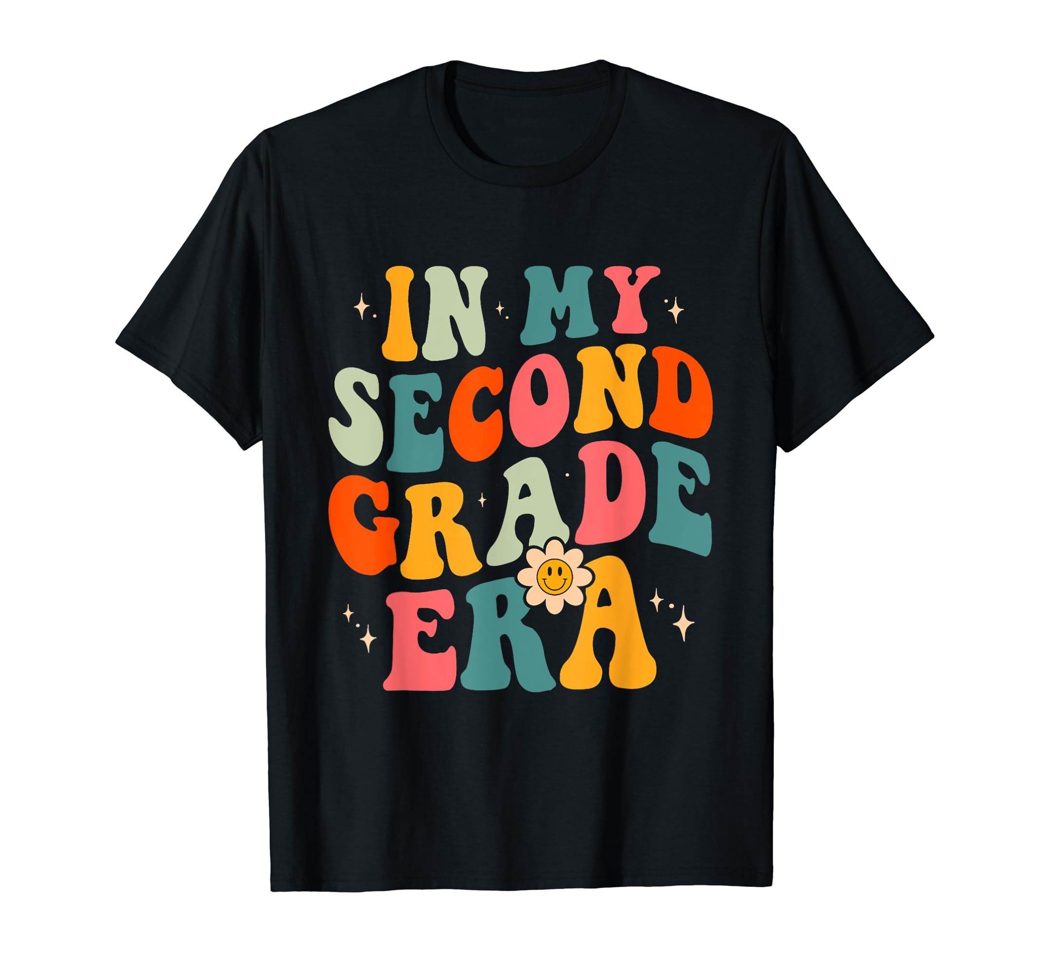 In My Second Grade Era 2nd Grade Teacher Groovy Retro T-Shirt