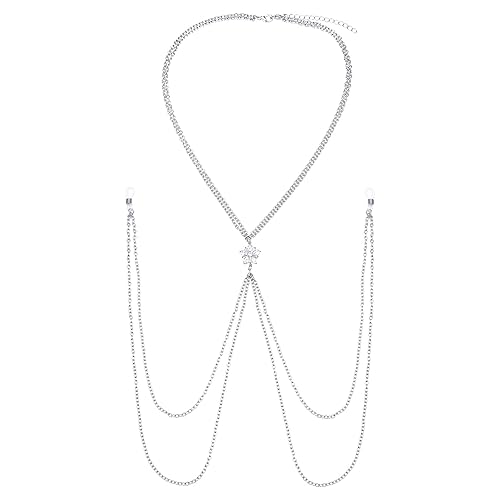 D.Bella Fake Nipple Piercing with Chain Fake Nipple Rings for Women Sexy Non Piercing Nipple Ring with Necklaces Adjustable Nipple Noose Fake Nipple Ring Non Piercing Nipple Jewelry - Style B