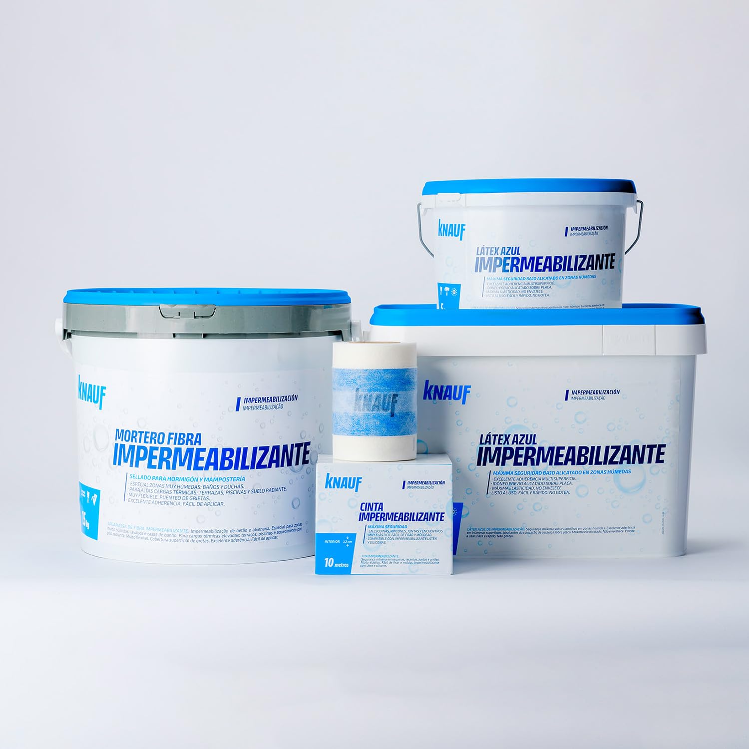 KNAUF - Impermeabilizante Latex Azul 5 kg - Listo para Usar - En Base Sintético y Aditivos Inertes - Utilizar Previo al Alicatado en Zonas Húmedas - Excelente Adherencia Multisuperficie