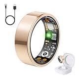 Health Tracker Ring&comma; Smart Health Ring for Women Men with Heart Rate&comma; Blood Oxygen&comma; Sleep Monitor&comma; Steps&comma;Calories&comma; No Subscription Fee&comma; IP68 Waterproof Smart Ring for iPhone & Android &lpar;Rose Gold&comma; 7&num;&rpar;