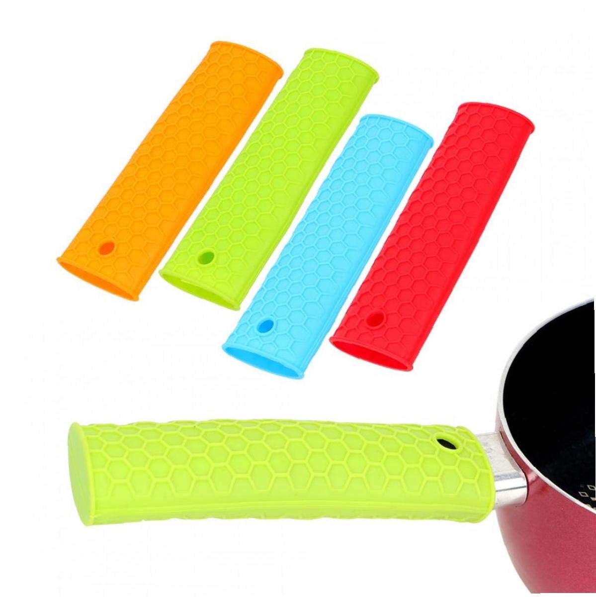 Byfri As Shown 1 Pc Pan Handle Covers Silicone Pot Handle Non-Slip Kitchen Grip Sleeve Holder Grip Cookware Parts Potholder Random Color