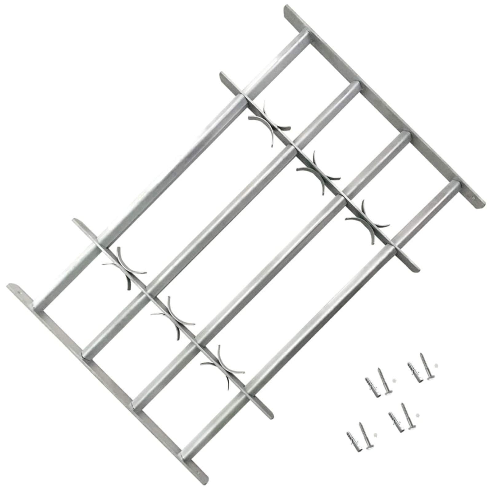 Tidyard 2 STK. Fenstergitter Verstellbar für Fenster Sicherheitsstange mit Schrauben Einstellbar Fenstergitter Sicherheitsgitter Fenstersicherung Einbruchschutz Kellerfenster Sicherung 1000-1500 mm