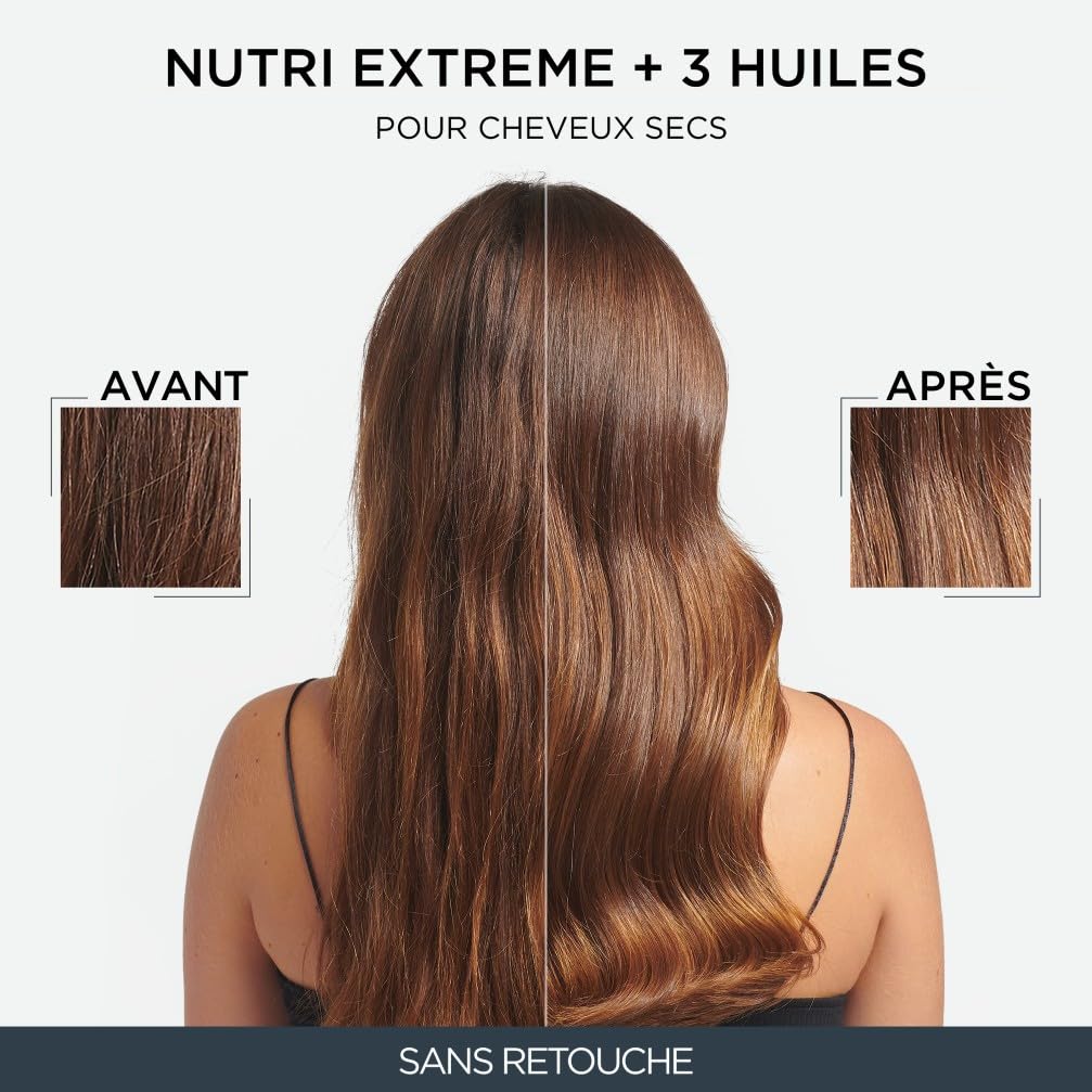 DESSANGE - Coffret Nutri Extrême - Shampoing + Masque Capillaire + Elixir Anti-Dessèchement - Formule Enrichie À Huile De Volubilis* - Nourrit & Redonne Un Toucher Soyeux - Pour Cheveux Secs