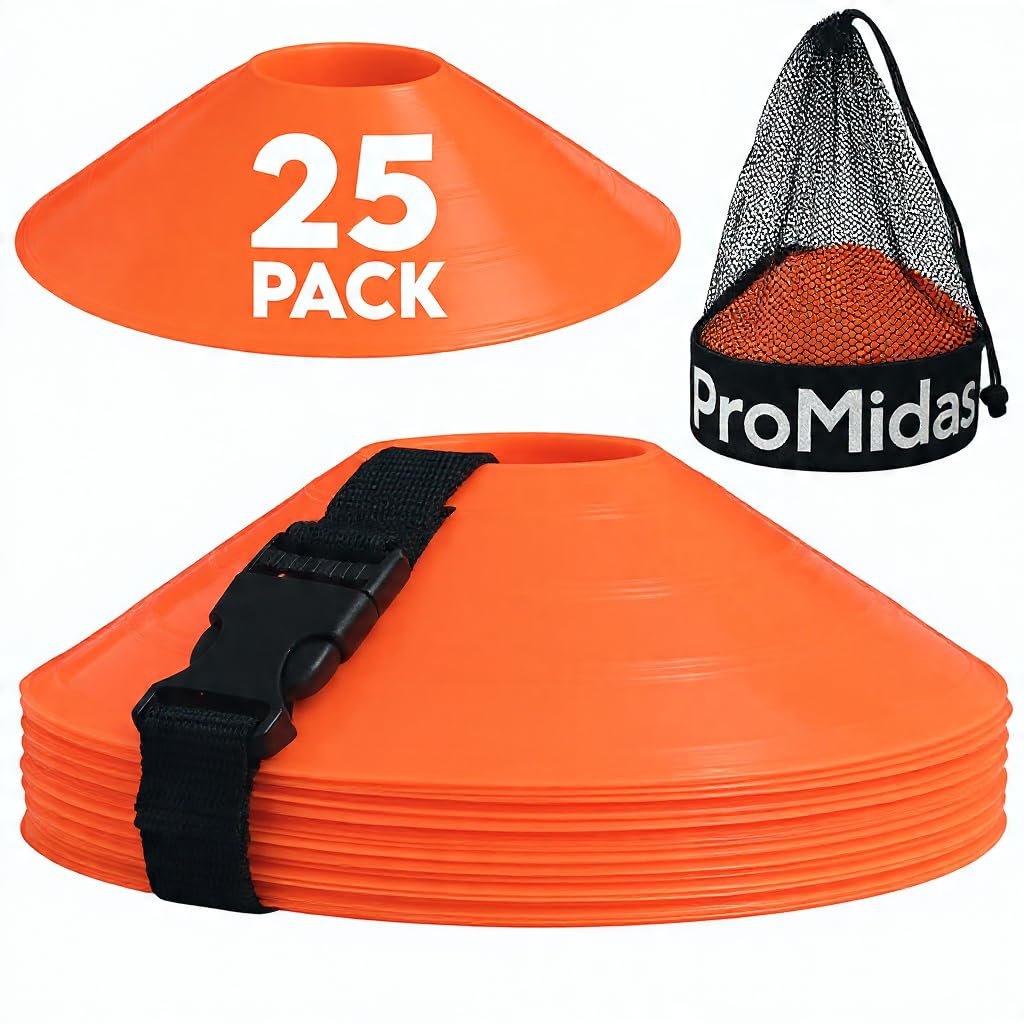 Disc Soccer Cones for Training Kids - 25/50/100/200 Small Plastic Cones for Sports Training - Flexible Conos for Soccer Practice Equipment, Basketball & Football Drills Equipment