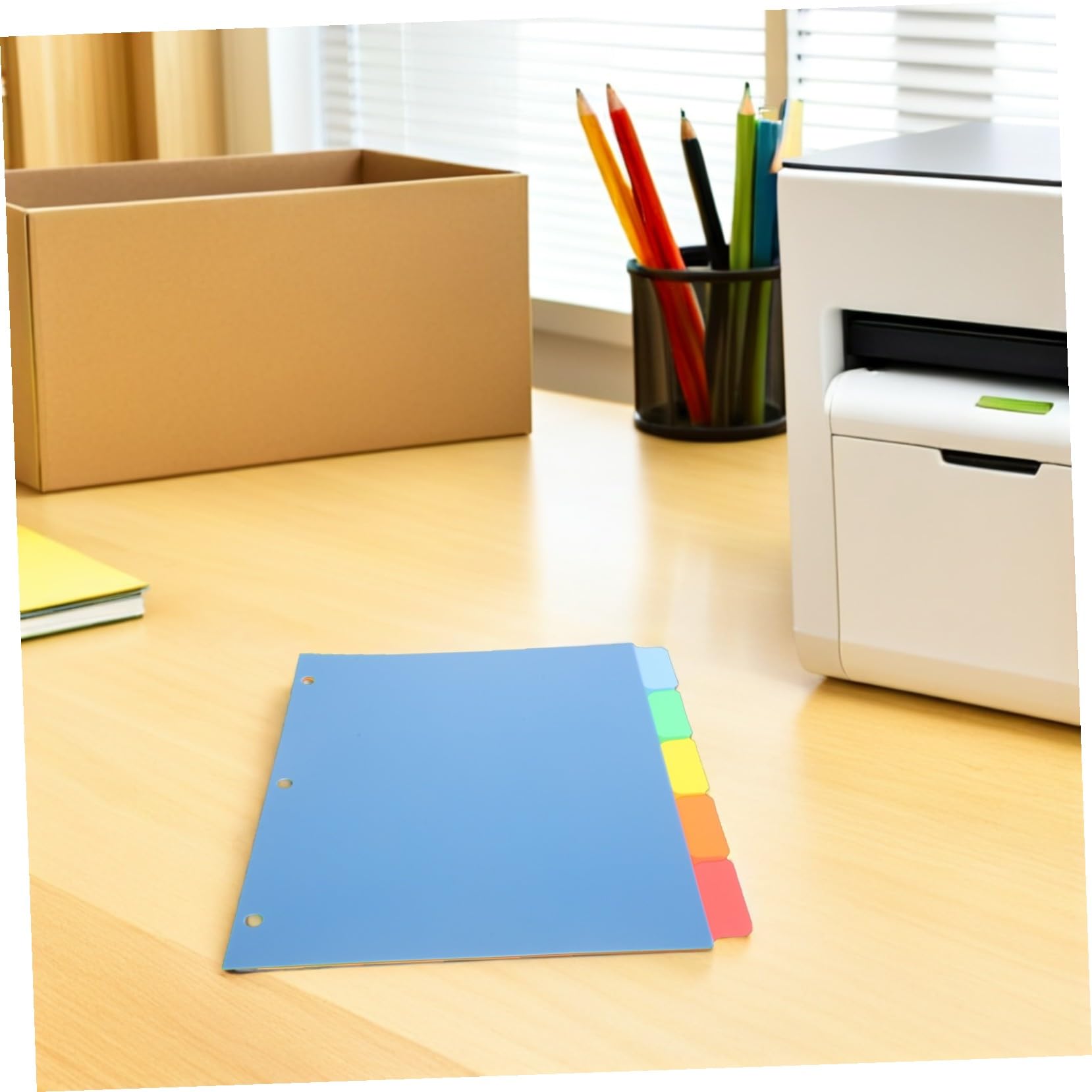 HOMSFOU 20pezzi Divisori Per Raccoglitori in Plastica Con Linguette Vuote Per Anelli Divisori Per Indice Per Casa Scuola Ufficio Studenti e Accessori Per Mobili
