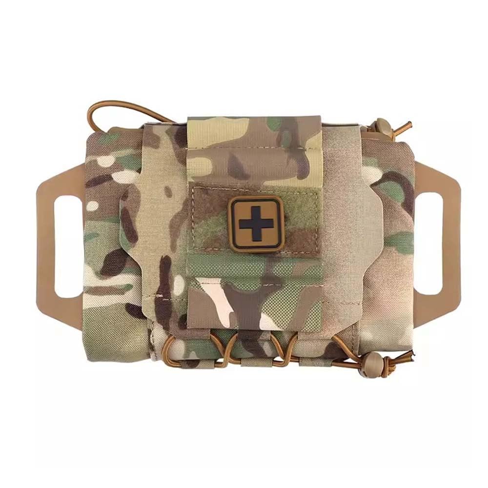 Molle Medical IFAK - Kit de primeros auxilios, sistema de dos piezas, soporte de rollo médico y portador de suministro, camuflaje
