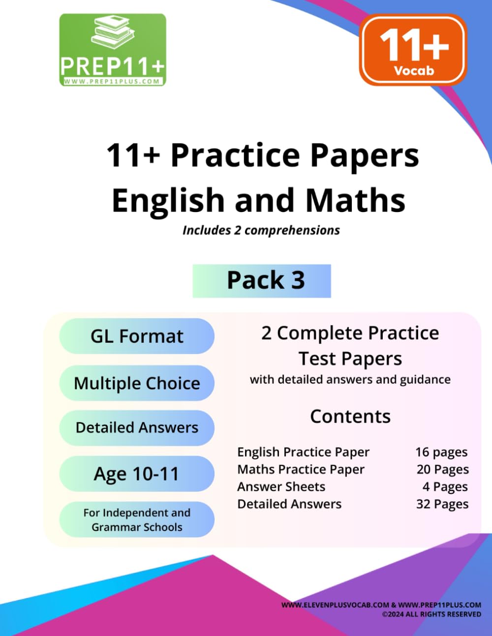 11+ GL Practice Papers - Maths and English - Pack 3 (11+ GL Practice Papers series)