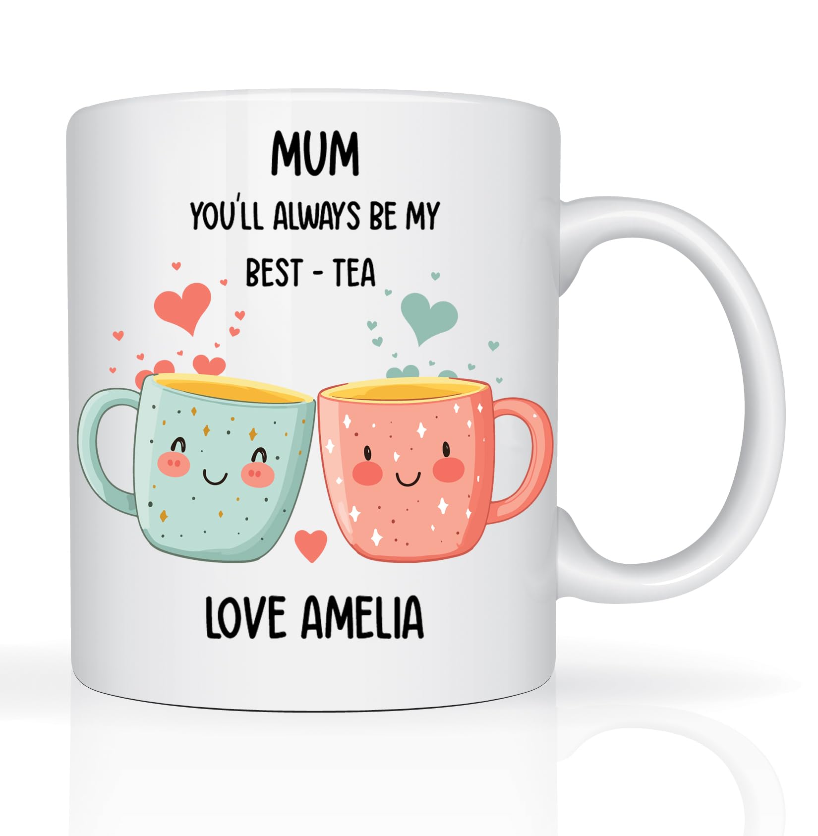 Star Online Personalised Mothers Day Mugs Gifts for Mum from Daughter & Son 11oz Ceramic Coffee Cup Birthday Present You'll Always Be My Best Tea Nan Grandma Novelty Mug (Best Tea) โ image 1