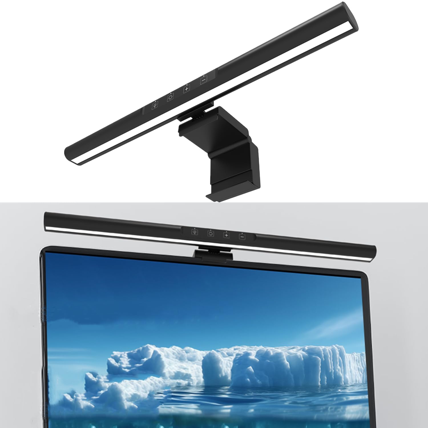 Computer Monitor Light,Aluminum Alloy No Glare Screen Light Bar,Monitor Hanging Lamp with Touch Control,Dimmable LED Screen Light for Curved/Flat Screen (5 Color Temperature Modes)