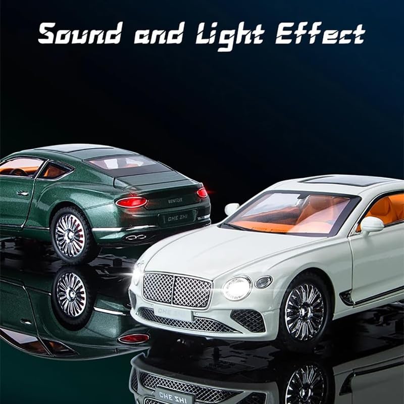Image of Kids Model 1:24 Bentle Continental Die Cast Metal Car Pull Back Action Opening Doors with Realistic Engine Sound Lights Toy Car Gift for Boys - Multi