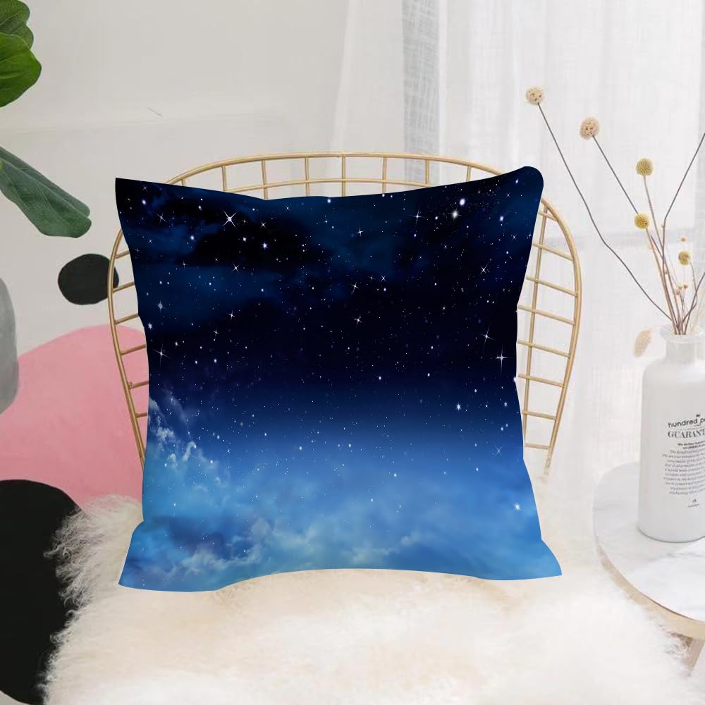 HYMSXW Cushion Cover,Throw Pillow Case Home Decorative for Living Room Bedroom Sofa Chair 20X20 Inch,Night sky with stars，The night with deep sky and starstwined,Pillowcase 50X50cm