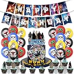 XIAOMA Star Wars Birthday Party Supplies,Star Wars Decorations include Cake Topper,Cupcake Toppers, Banner,balloons (xiaoma01)