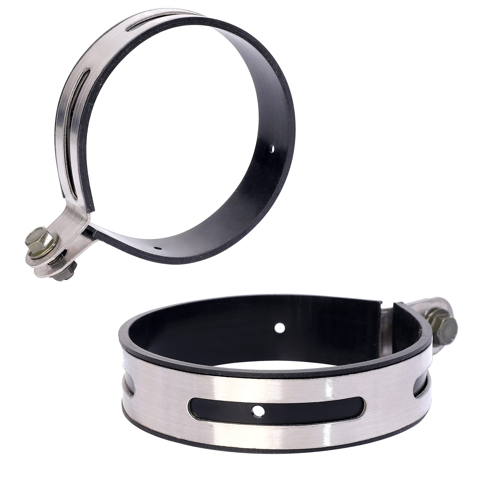 Universal 7.5" Chrome Exhaust Bracket With 6 Holes & M8 Hardware - EMGO 80-62318
