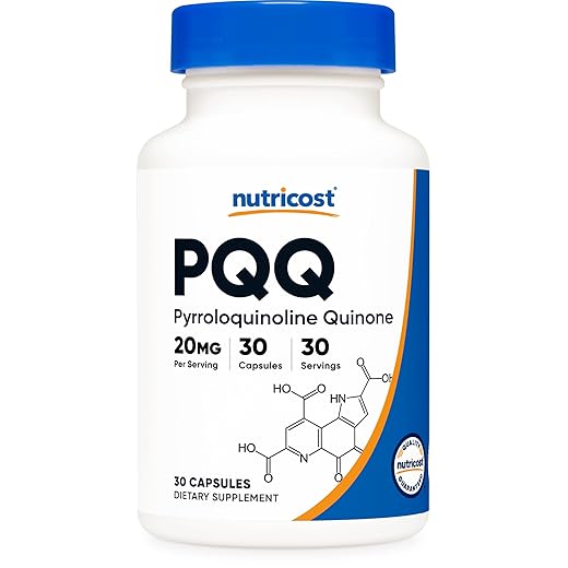 Nutricost PQQ (Pyrroloquinoline Quinone) 20mg, 30 Capsules - Vegetarian Capsules, Non-GMO, Gluten Free