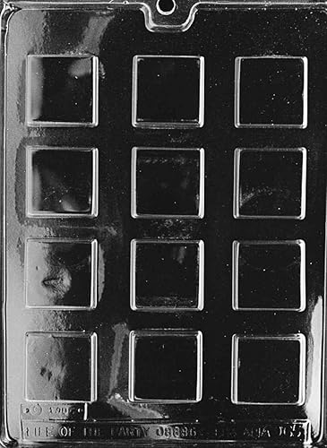 Grandmama's Goodies AO065 Molde de jabón de caramelo de chocolate de menta cuadrado liso con instrucciones exclusivas de moldeo (idioma español no