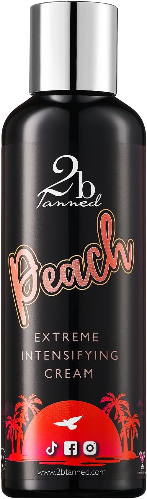 Sunbed Tanning Accelerator (200ml), Extreme Intensifying Cream, Tan Accelerator for Sun and Sunbed, Nourishing Shea Butter-based Tanning Cream with Carrot Seed Oil and Aloe Vera, Peach