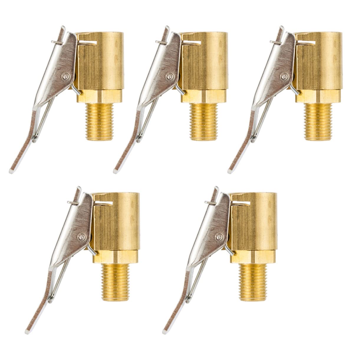 GANAZONO 5pcs Durable Brass Car Air Chuck Connection Efficient Tire Inflator Adapter for Leak Resistant Design for Quick Tire Inflation
