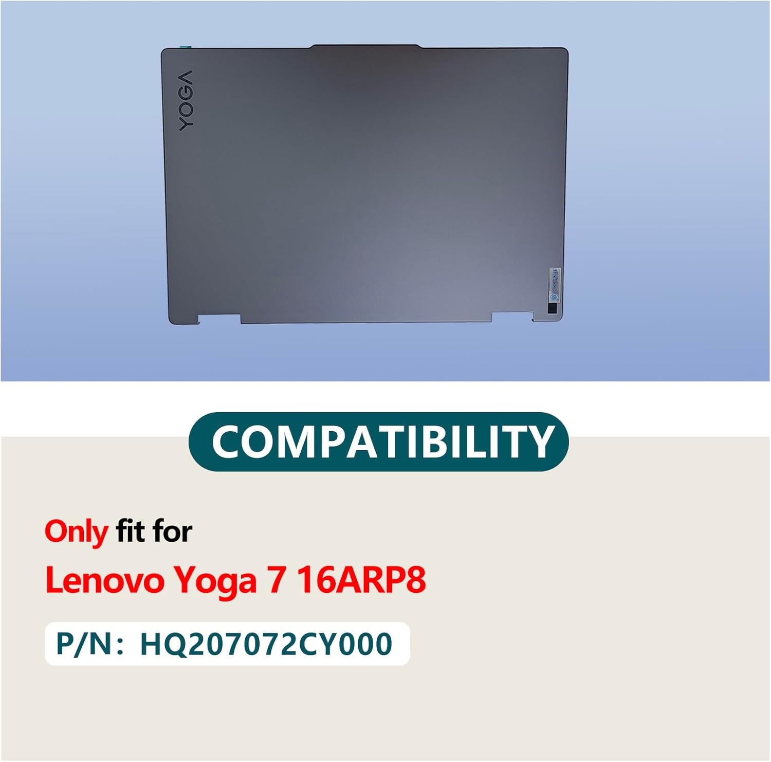 Replacement for Lenovo Yoga 7 16IRL8 82YN Yoga 7 16ARP8 83BS Series Laptop LCD Back Cover Top Lid HQ207072CY000