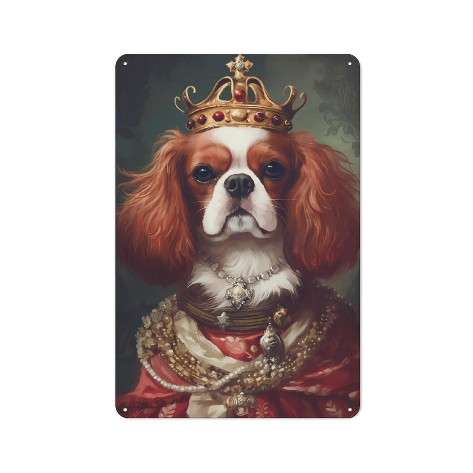 Junmoney Cavalier King Charles Span 30X20cm Retro Metal Sign With For Café Or Restaurant, For Collectors Decorating Cafés And Restaurants