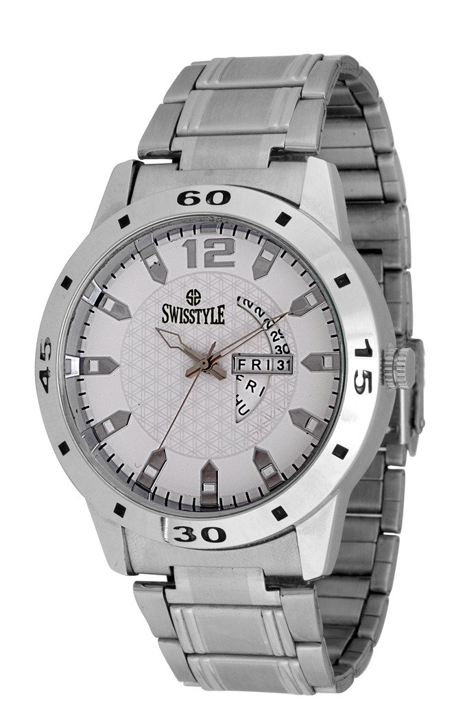 SWISSTYLE Mens Analog Watch Ss-Gr1184-Wht-Ch- White Dial, Silver Chain (B010PR8TTG) Amazon Price History, Amazon Price Tracker