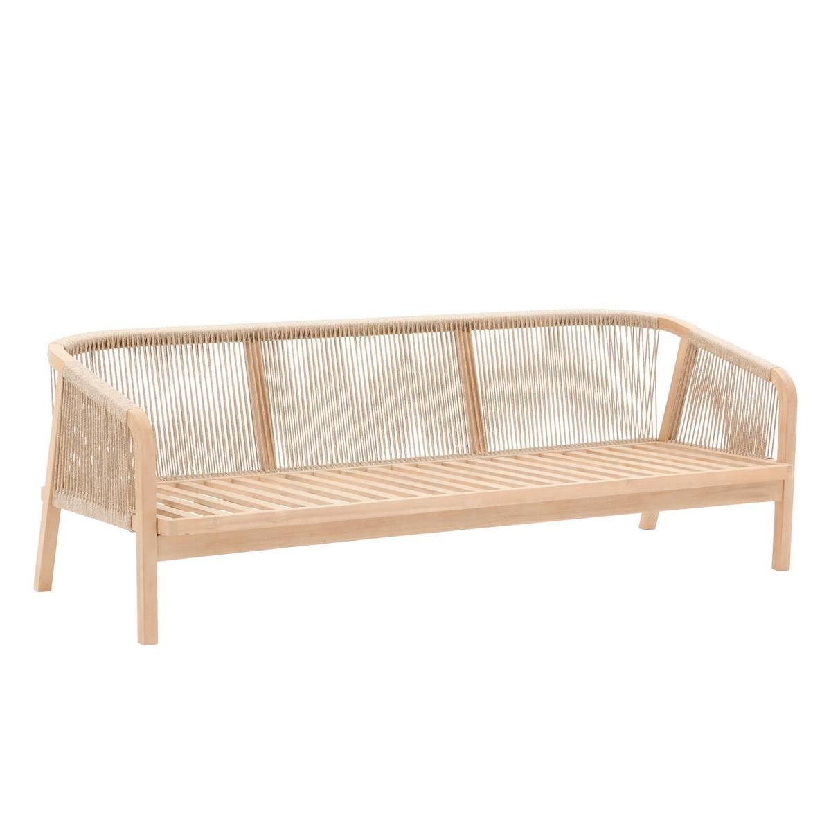 Hespéride - Salon de Jardin Papouasie Acacia - 5 Places - Coussins Déhoussables - Tissu Déperlant - Mobilier Extérieur pour Terrasse Balcon Patio