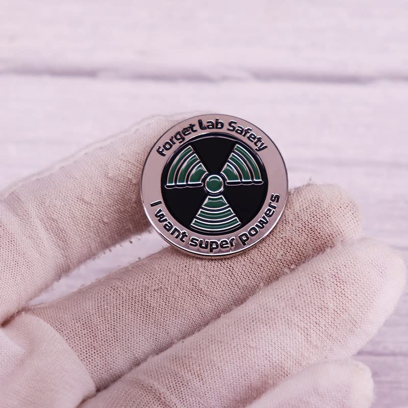 Image of 2pc Forget Lab Safety I Want Superpowers Enamel Pin Brooch For Backpacks