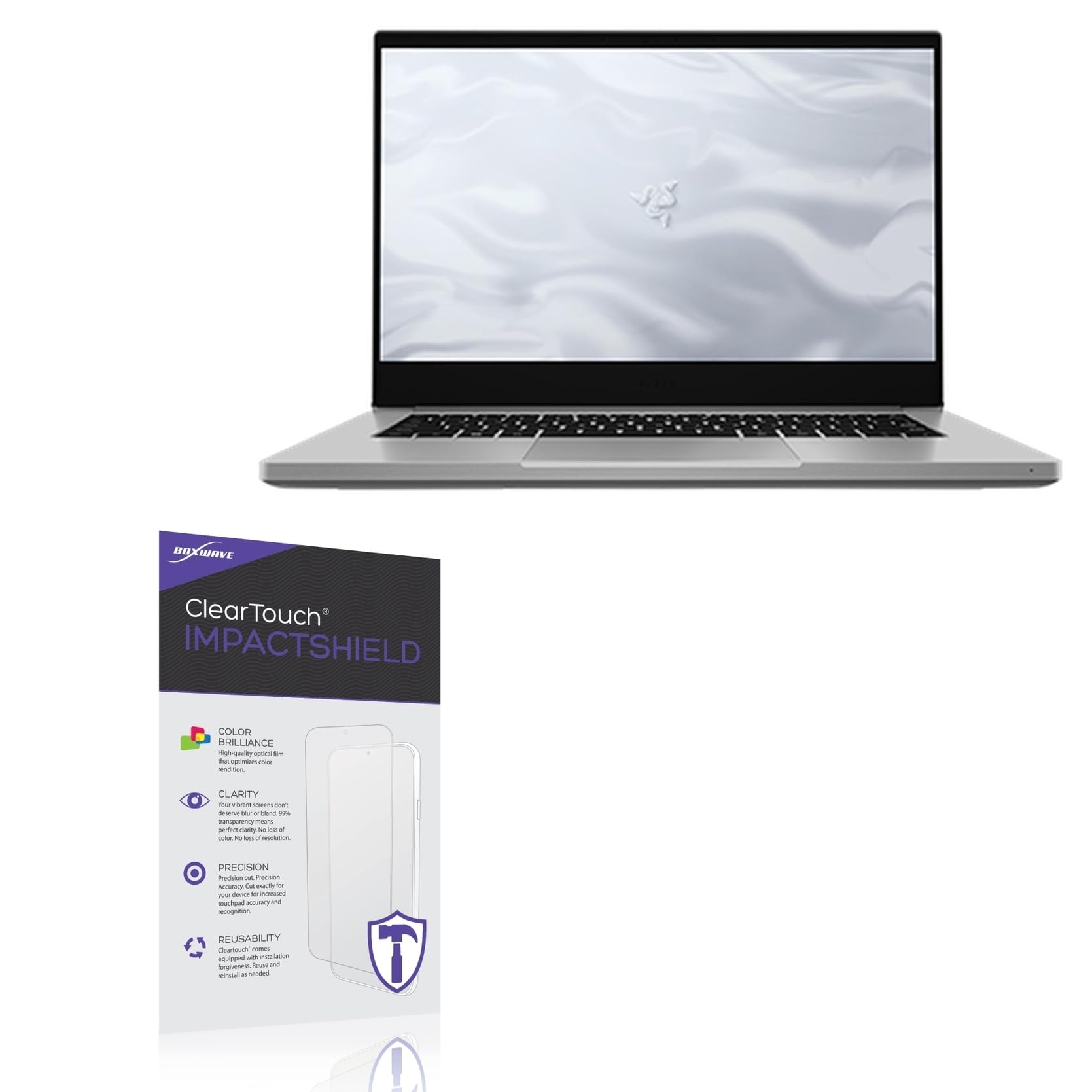 Screen Protector Compatible With Razer Blade 14 RTX 3060 - ClearTouch ImpactShield (2-Pack), Impenetrable Screen Protector Flexible Film