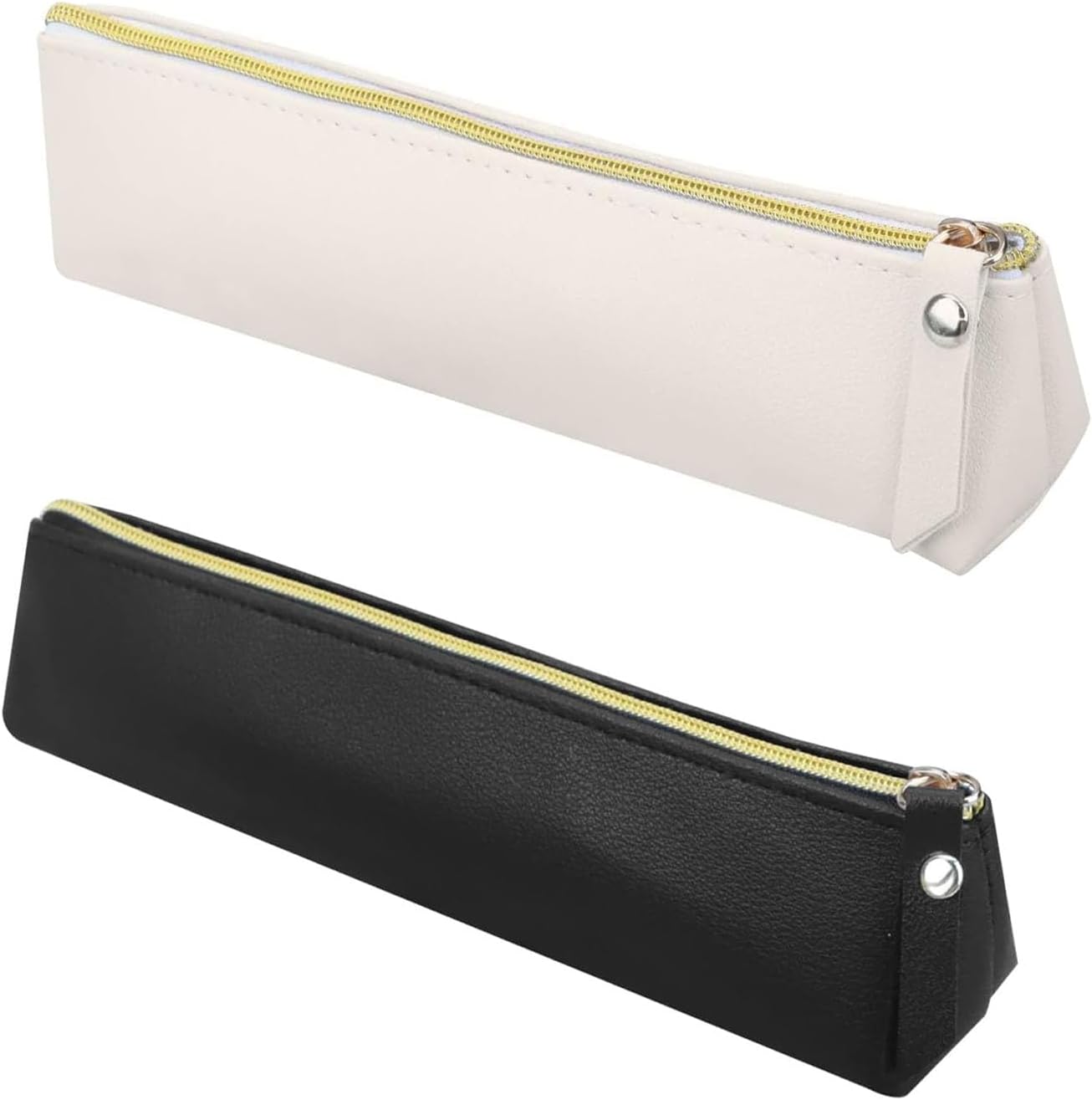 PRVCFZ 2 Pieces Slim Pencil Case, Small Pencil Case, Leather Pencil Pen