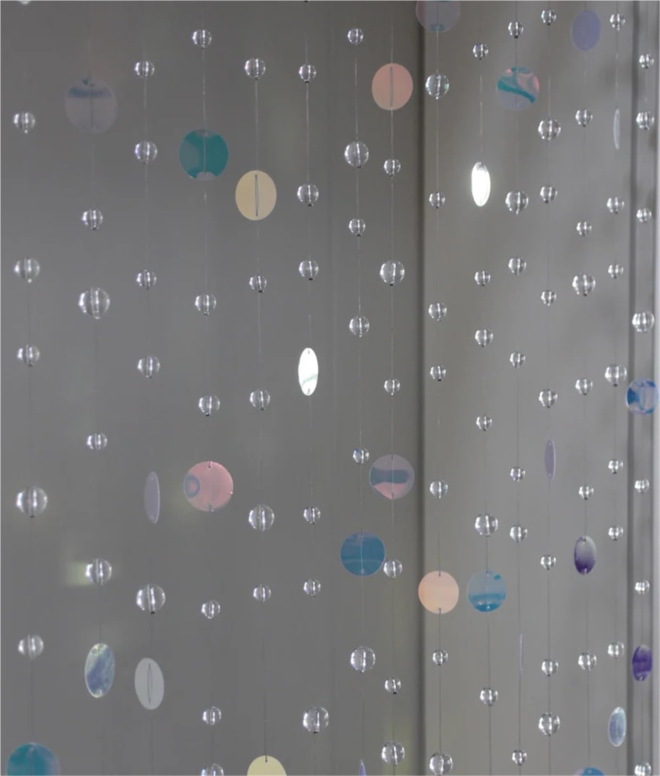 Rideau de Perles Verre Cristal, décoration Maison à la Mode, Paillettes, Ornements séparation, Pendentif Fond fête Mariage(5 Strings 150cm)