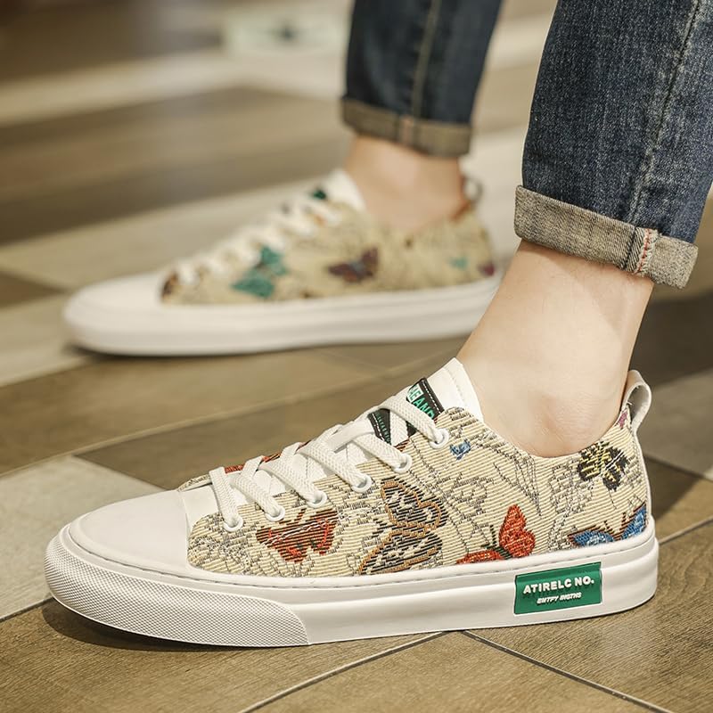Men's Light Luxury Embroidered Fashion Versatile Casual Low-top Canvas Shoes/Sneakers. - Image 7