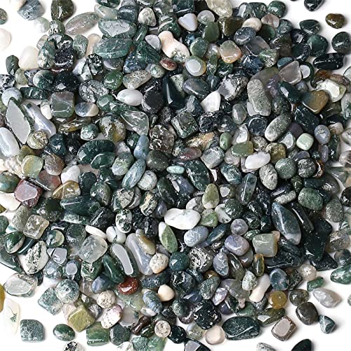 Image of 1lb Aquatic Agate Aquarium Gravel Rocks Natural Tumbled Healing Crystal Chips Bulk Gemstones Crushed Stones for Fountain Vase Filler Planters Decorative Fish Tank Potted Reiki Energy Balancing