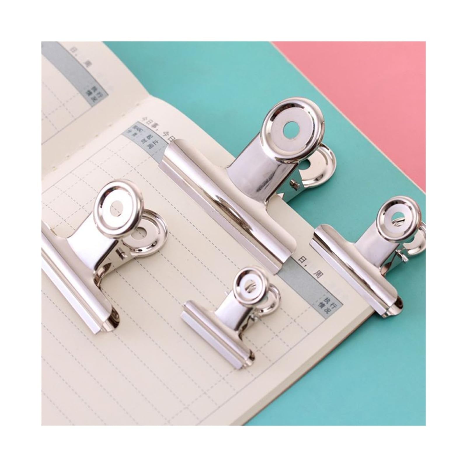 5 Teile/satz Metall Büroklammer 20 29 38 51 62 73mm Foldback Binder Clips Silber