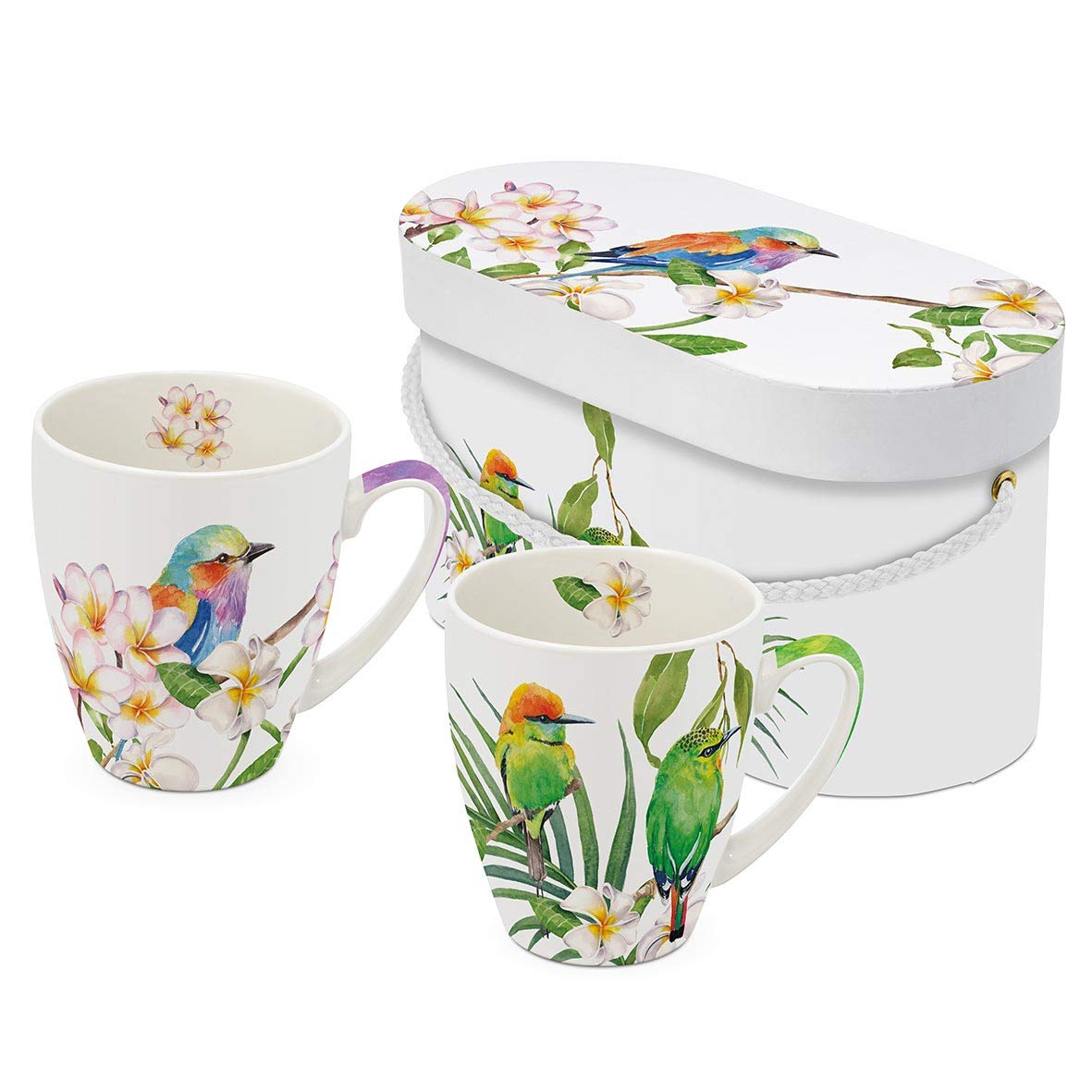Mug En Porcelaine Motif Oiseau Dans Sa Boîte Cadeau - Style Campagne - Fabriqué En Espagne - Neuf