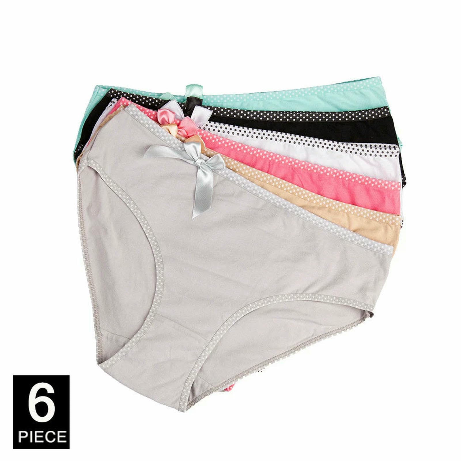 Mutande Donna Cotone Mutandine da in Taglie Forti con Stampa A Vita Alta Slip Intimo Floreale 6 Pezzi Set-9162-xxxl-6