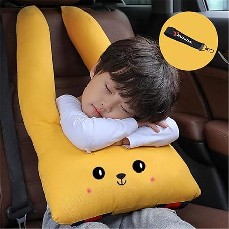 Amazon Zukida カバー 子供 漫画車のヘッドレスト枕車の首枕 高さ調節可 頚部保護 カー用品 車座席用 車用ステッカー 睡眠への子供の車かわいい イエロー1 シートベルトカバー ベビー マタニティ 通販