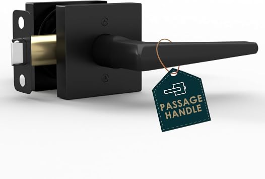 Mega Handles Passage Door Handle 1 Pack, Passage Door Lever, Matte Black