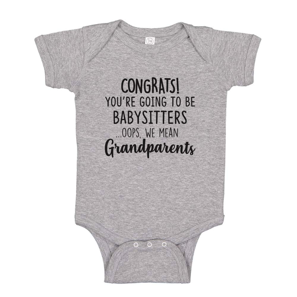 Congrats You're Going to Be Babysitters Oops We Mean Grandparents Baby Pregnancy Announcement Gift Bodysuit One Piece