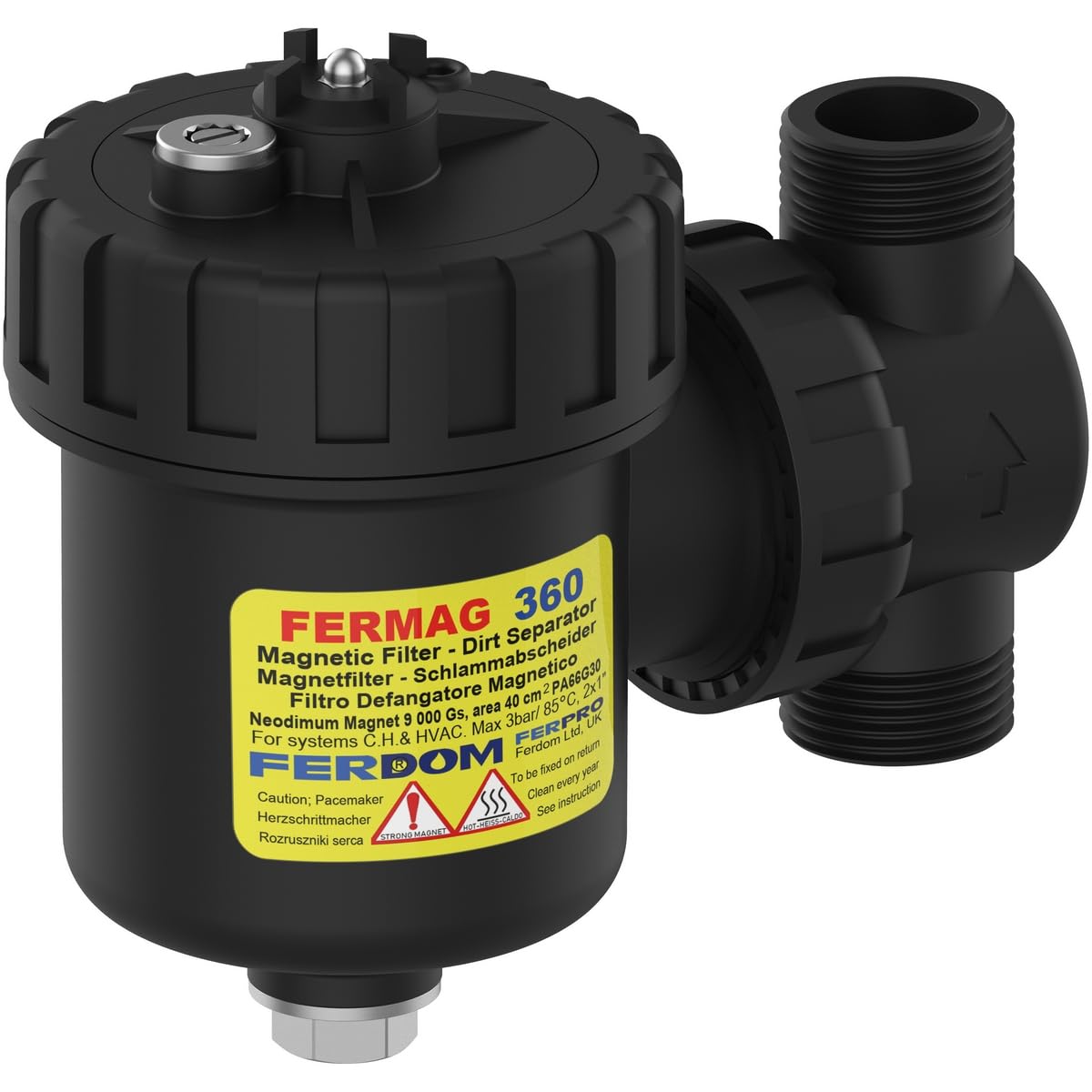 FERDOM FD088 Magnetfilter 3/4 - Für Heizungsanlagen Bis 24 KW